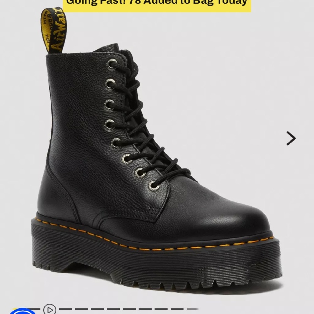 Dr. Martens Black Leather platform Combat Boots size 7 EUC
